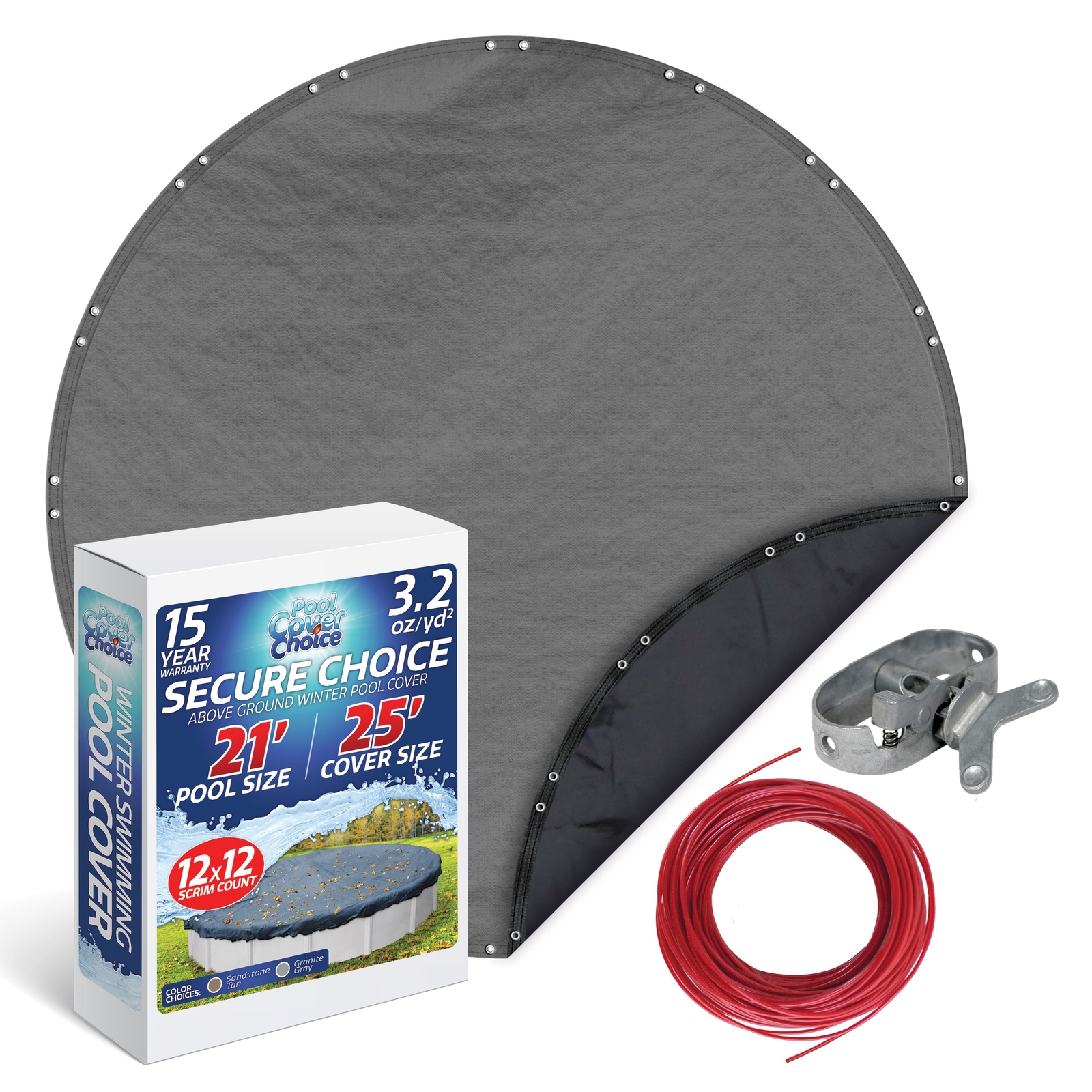 PoolCoverChoice Winter Swimming Pool Cover for 21 ft Round Pool gallery