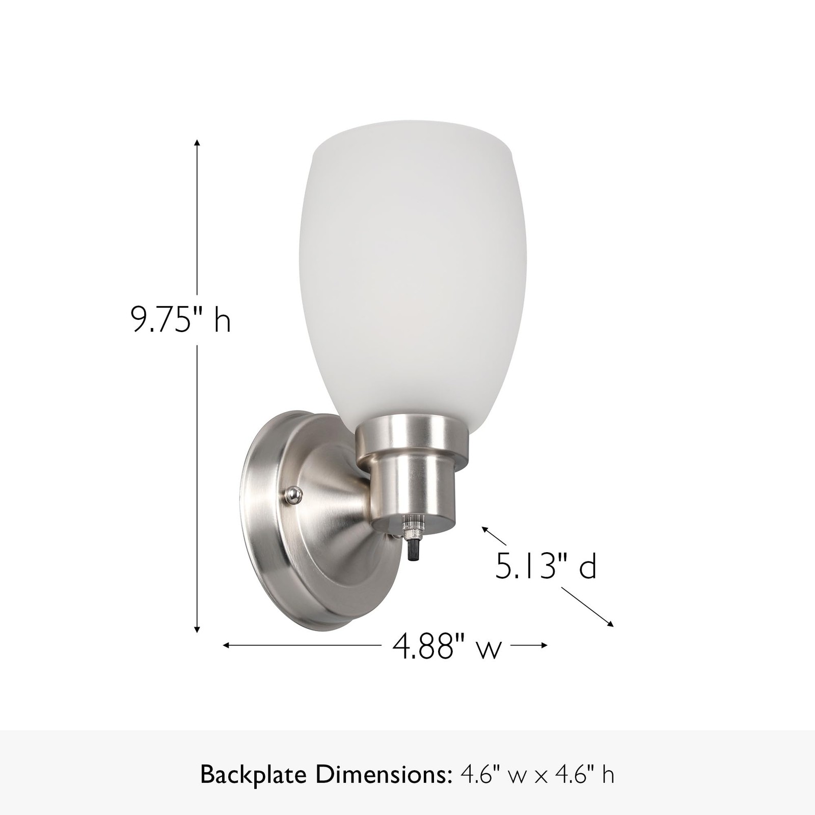 588814-SN Lydia Transitional 1-Light Indoor Wall Light Dimmable with a White Fro gallery
