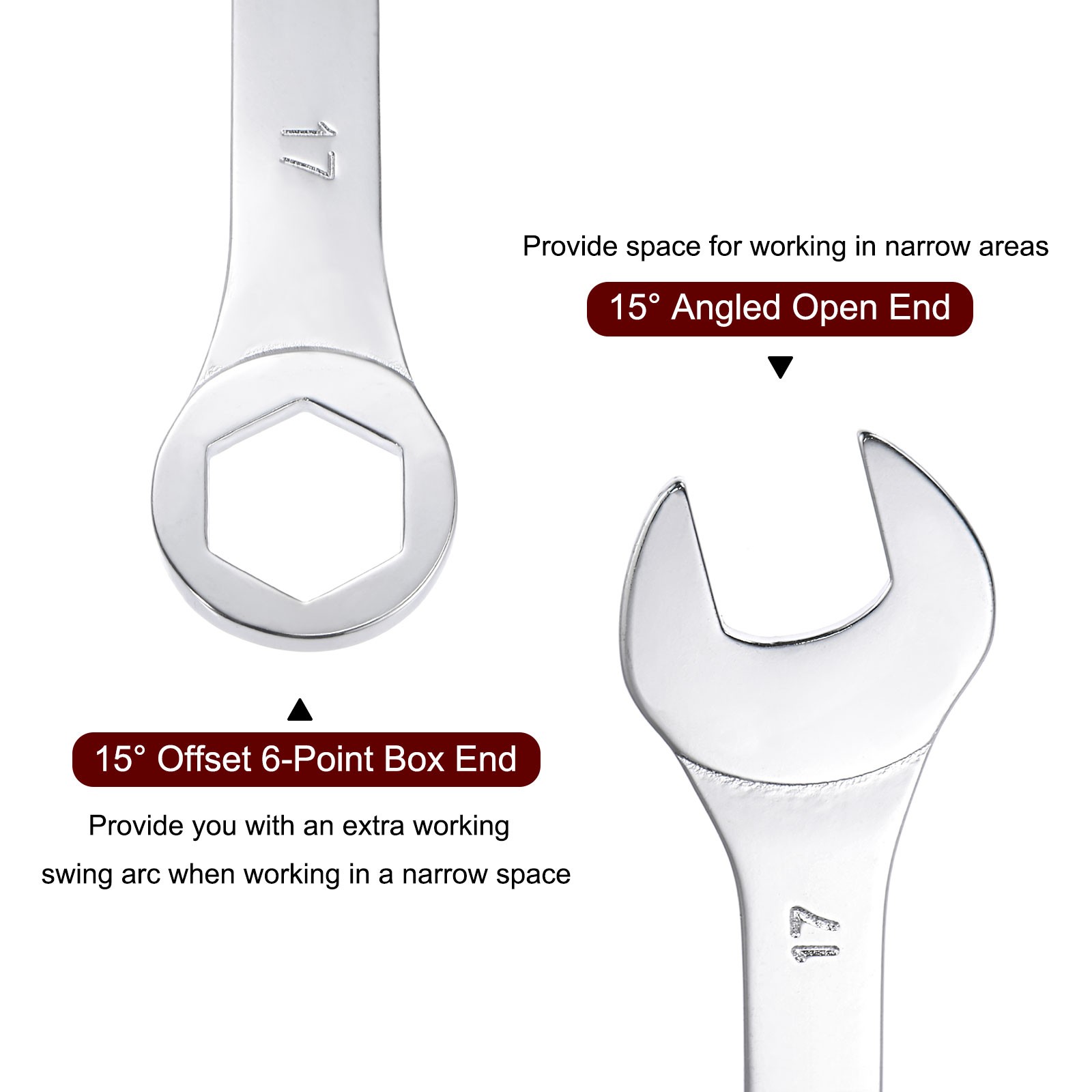 Thin 6 Point Combination Wrench Metric High Carbon Steel 17mm gallery
