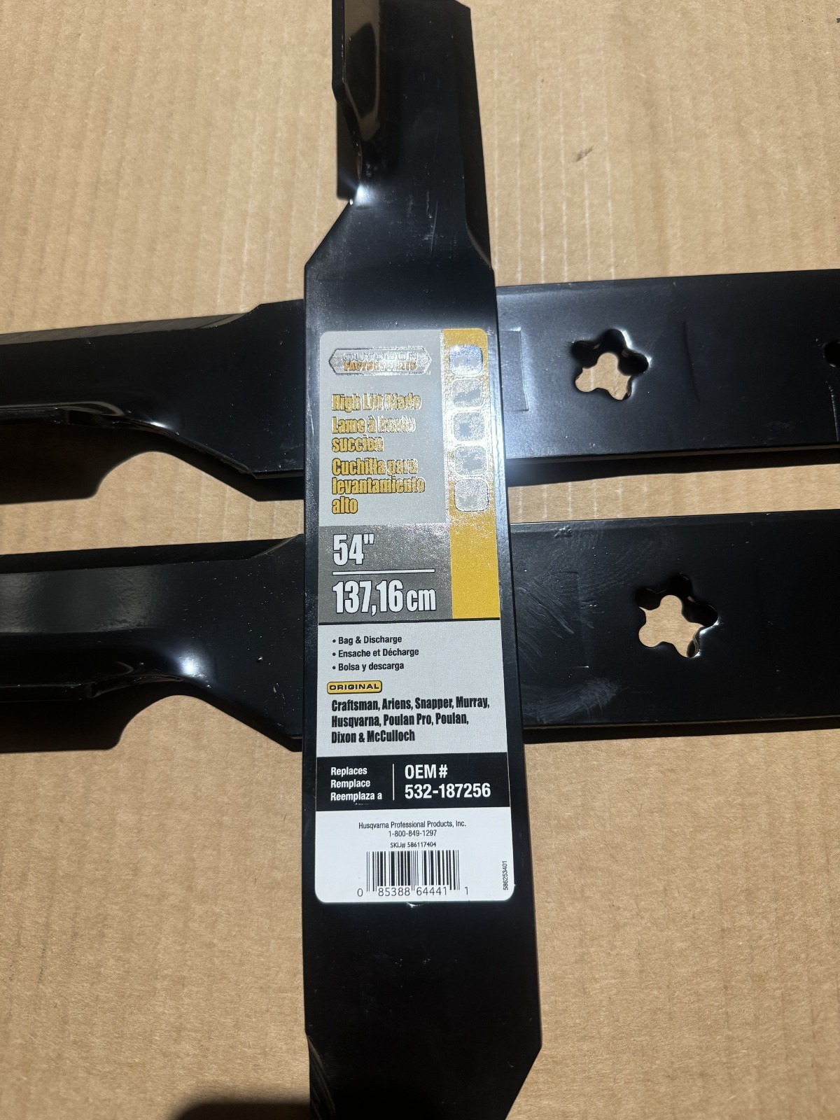 OEM HUSQVARNA 54" LAWN MOWER DECK BLADES 187254 187256 FITS CRAFTSMAN POULAN gallery
