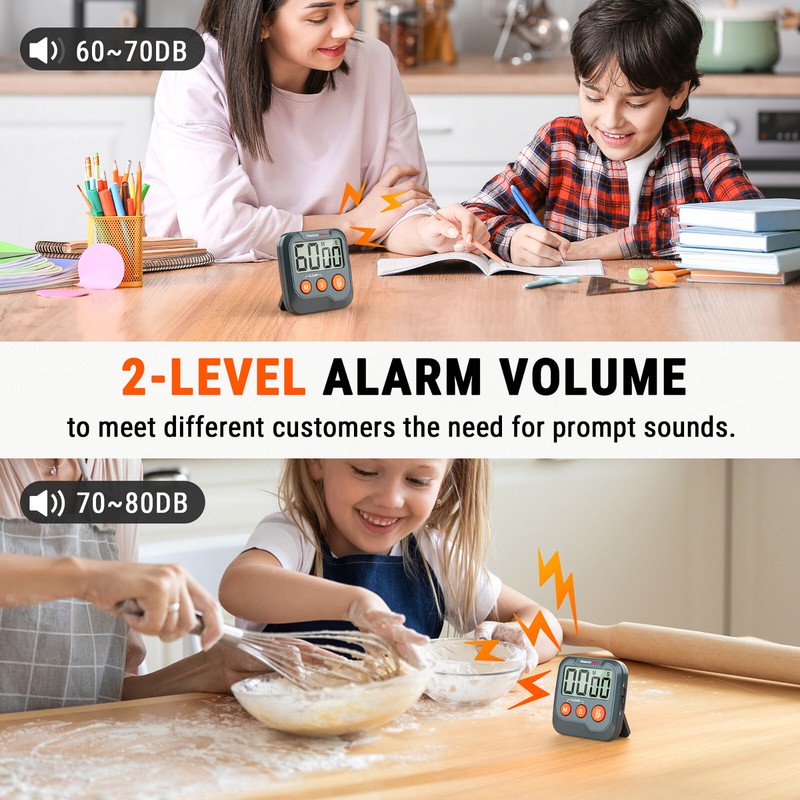 ThermoPro TM03W 2-Pack Digital Timer for Cooking, Countdown Timer Stopwatch gallery