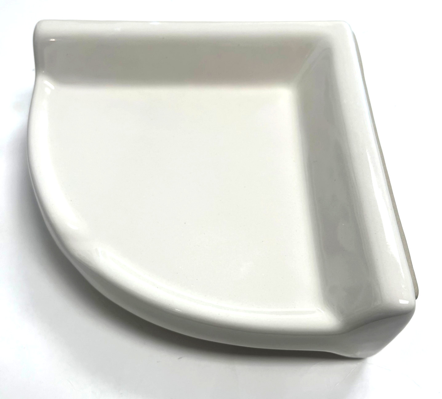 Corner Shower Shelf Almond Ceramic Thinset Mount 8-3/4" x 2-5/8" THINSET gallery
