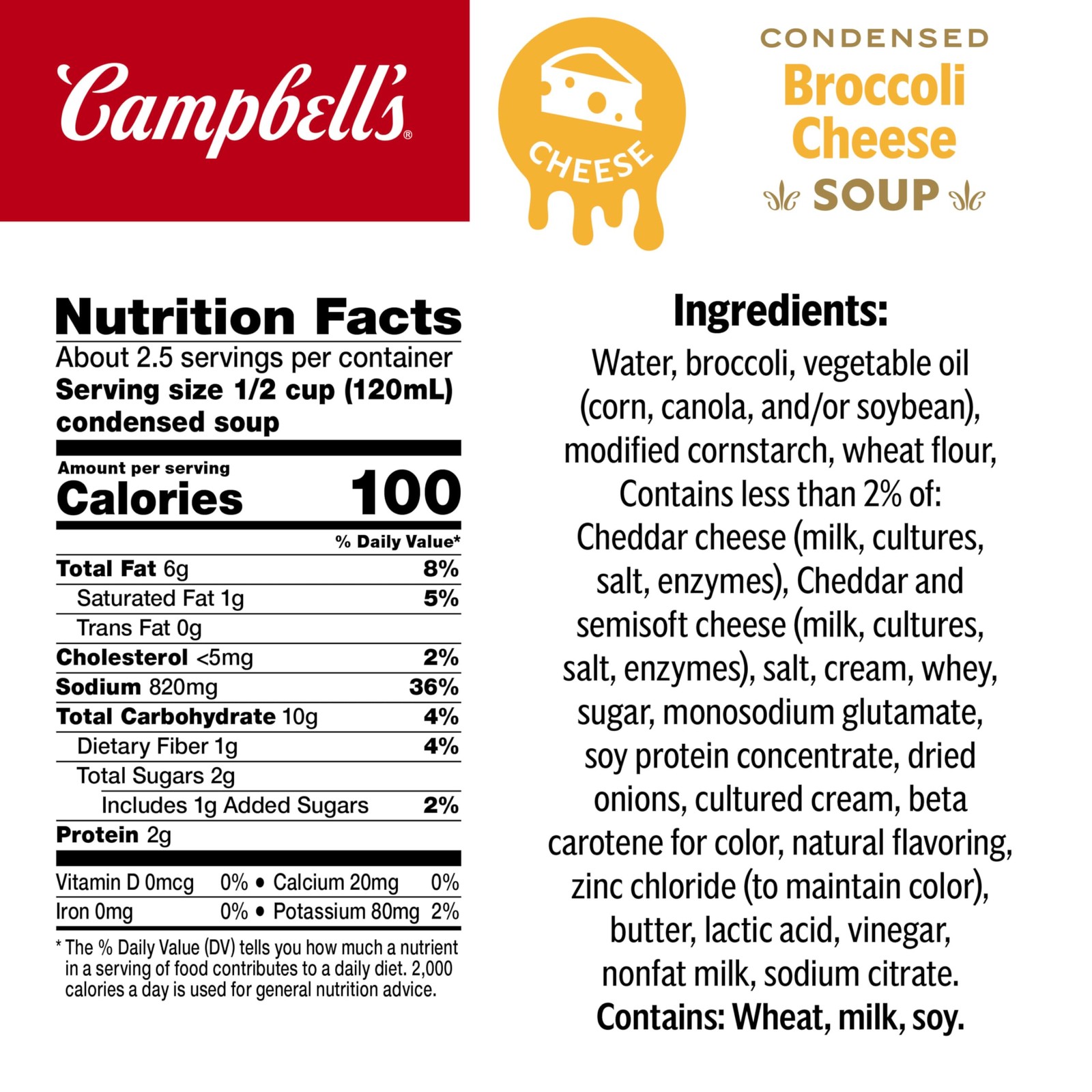 Rich & Creamy Condensed Broccoli Cheese Soup, 10.5 oz Can Easy Meal gallery