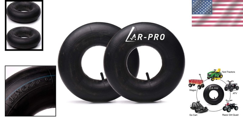 Durable 15x6.00-6 Inner Tubes - 2 Pack with TR-13 Valve for Lawn Mowers & ATVs gallery