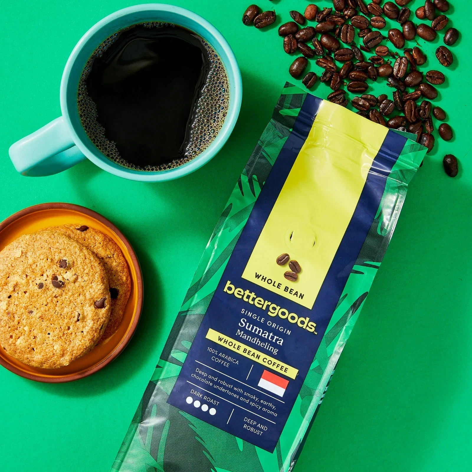bettergoods Single Origin Sumatra Mandheling Whole Bean Coffee, Dark Roast, 10 o gallery