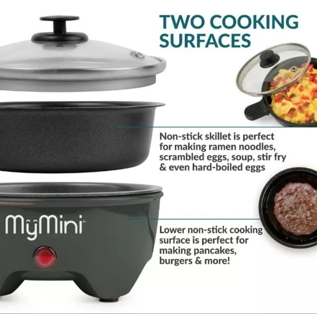 MY MINI NOODLE COOKER & SKILLET Blackberry 5" skillet 260 Watts Non-Stick NIB gallery
