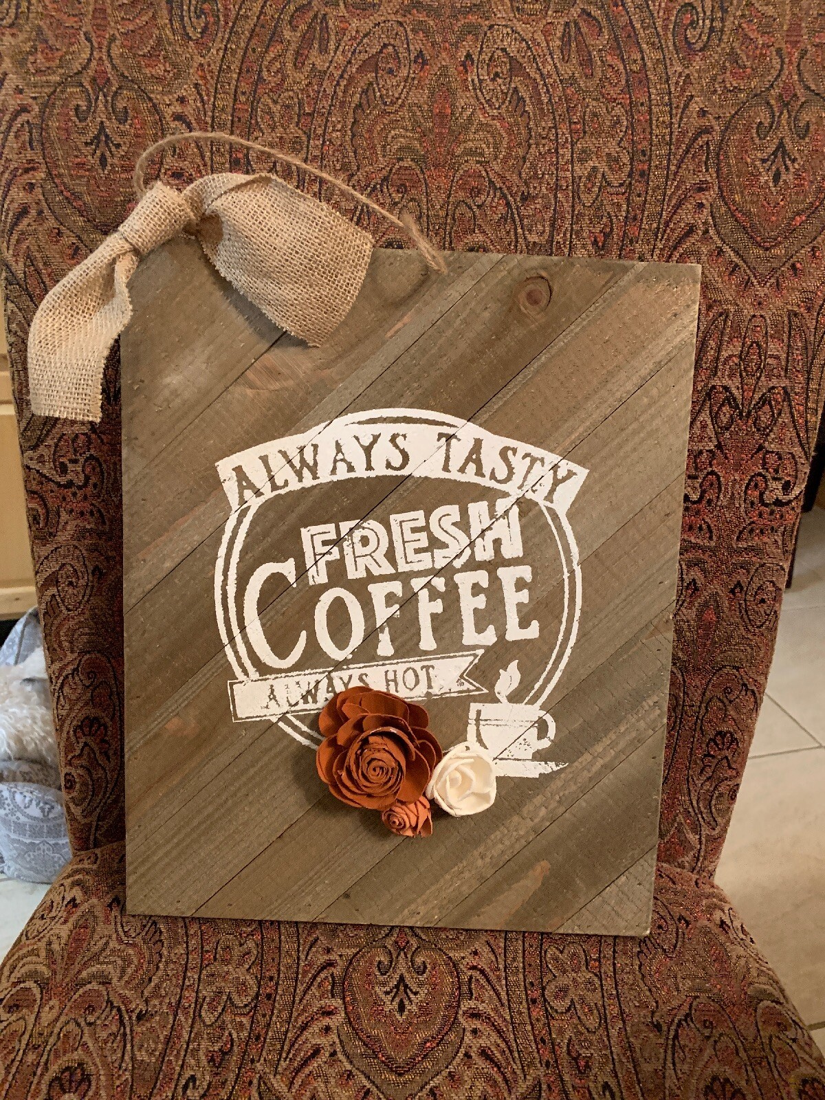 Coffee Sign Rustic Wood Pallet Wall Hanging (Always Tasty Fresh Coffee)12x15”New gallery