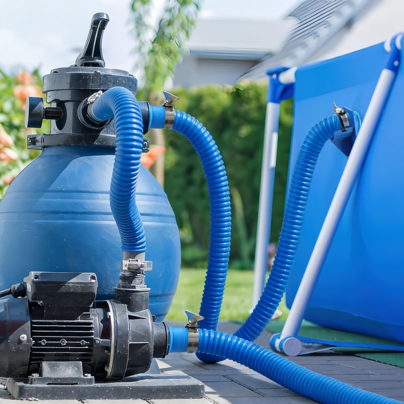 2 Pack Pool Pump Hoses for Above Ground Pools 1.25 inches x 59 inches, Blue gallery