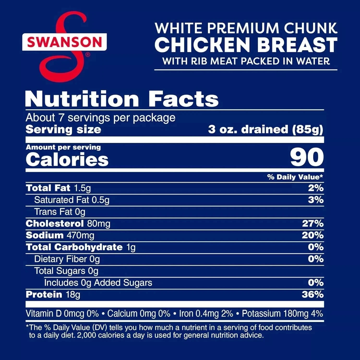 Swanson White Premium Chunk Chicken Breast with Rib Meat in Water, 12.5 oz. (Pac gallery