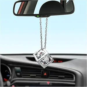 Bling Diamond Cube Car Rear View Mirror Charms, Crystal Sun Catch Color: White gallery