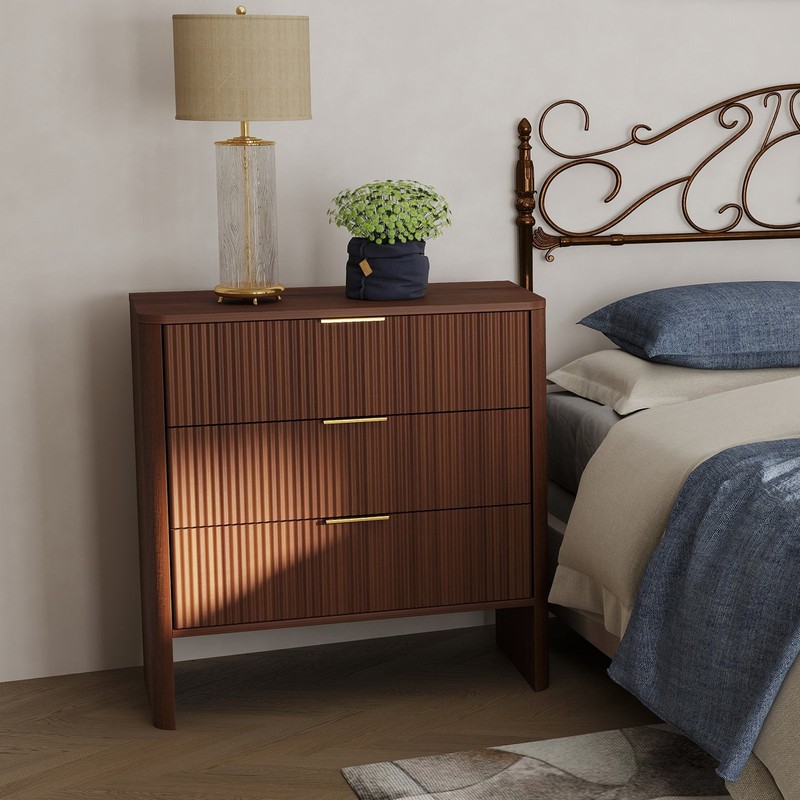 Modern Wavy Pattern Drawer Cabinet For Bedroom Storage HBUC gallery