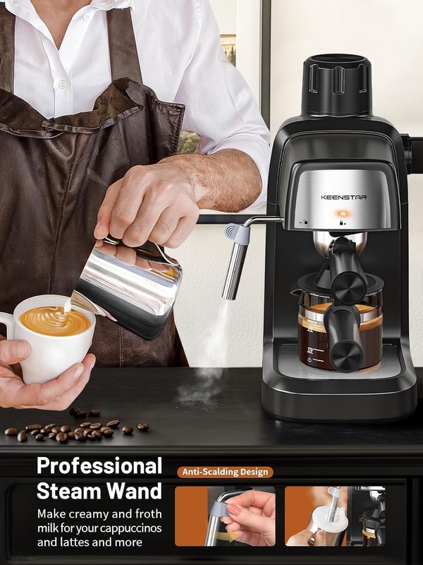 Espresso Machine Coffee Maker Cappuccino Latte Milk Frother 3.5Bar 800W gallery