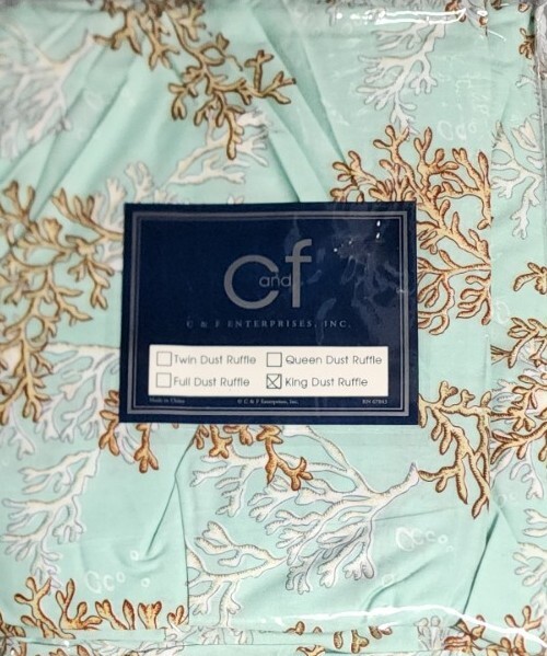 C&F Enterprises ~ Sea Reef ~ King Size ~ 78" x 80" ~ Bed Skirt ~ 18" Drop gallery