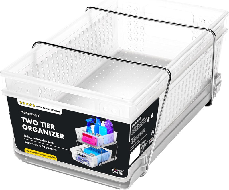 2 Tier Bath Organizer, Undersink Storage with Sliding Drawers, for Cleaning Supp gallery