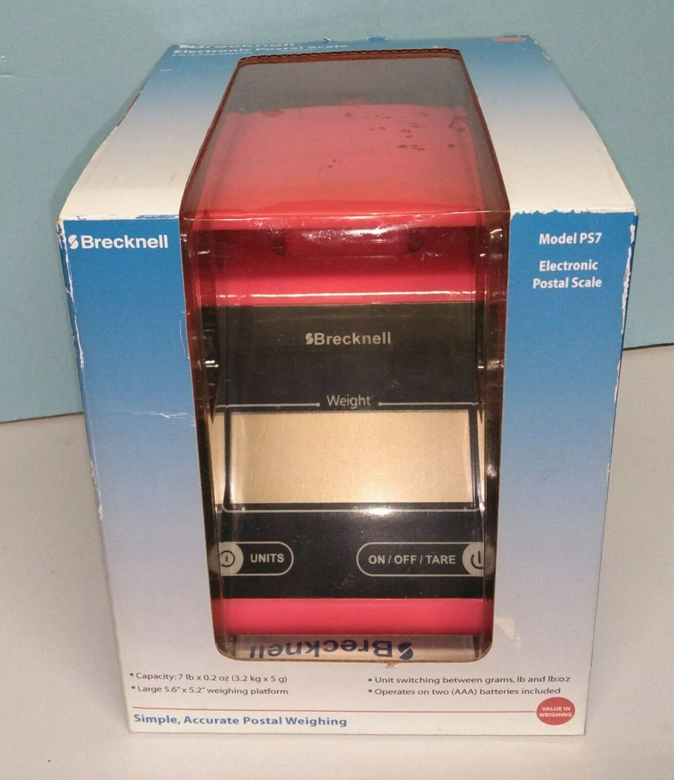 Brecknell PS7 Electronic Portable Parcel Scale 7 lb x 0.5 oz Pink gallery
