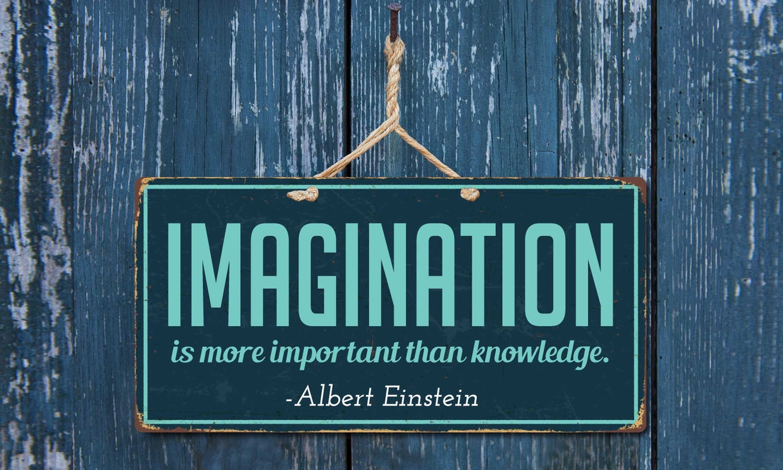 921HS Imagination Is More Important Than Knowledge 5"x10" Aluminum Novelty Sign gallery