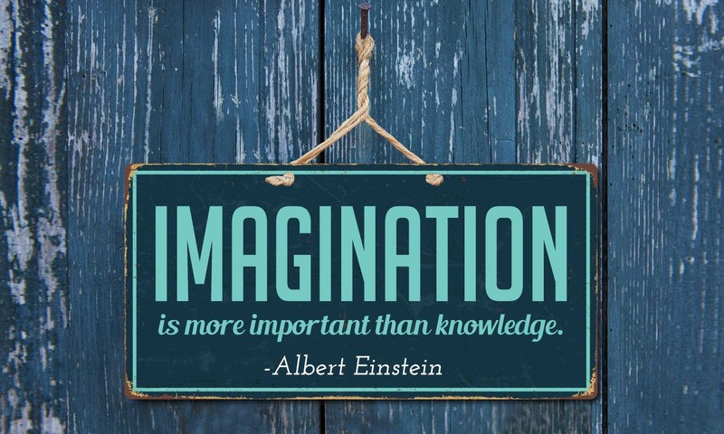 921HS Imagination Is More Important Than Knowledge 5"x10" Aluminum Novelty Sign gallery