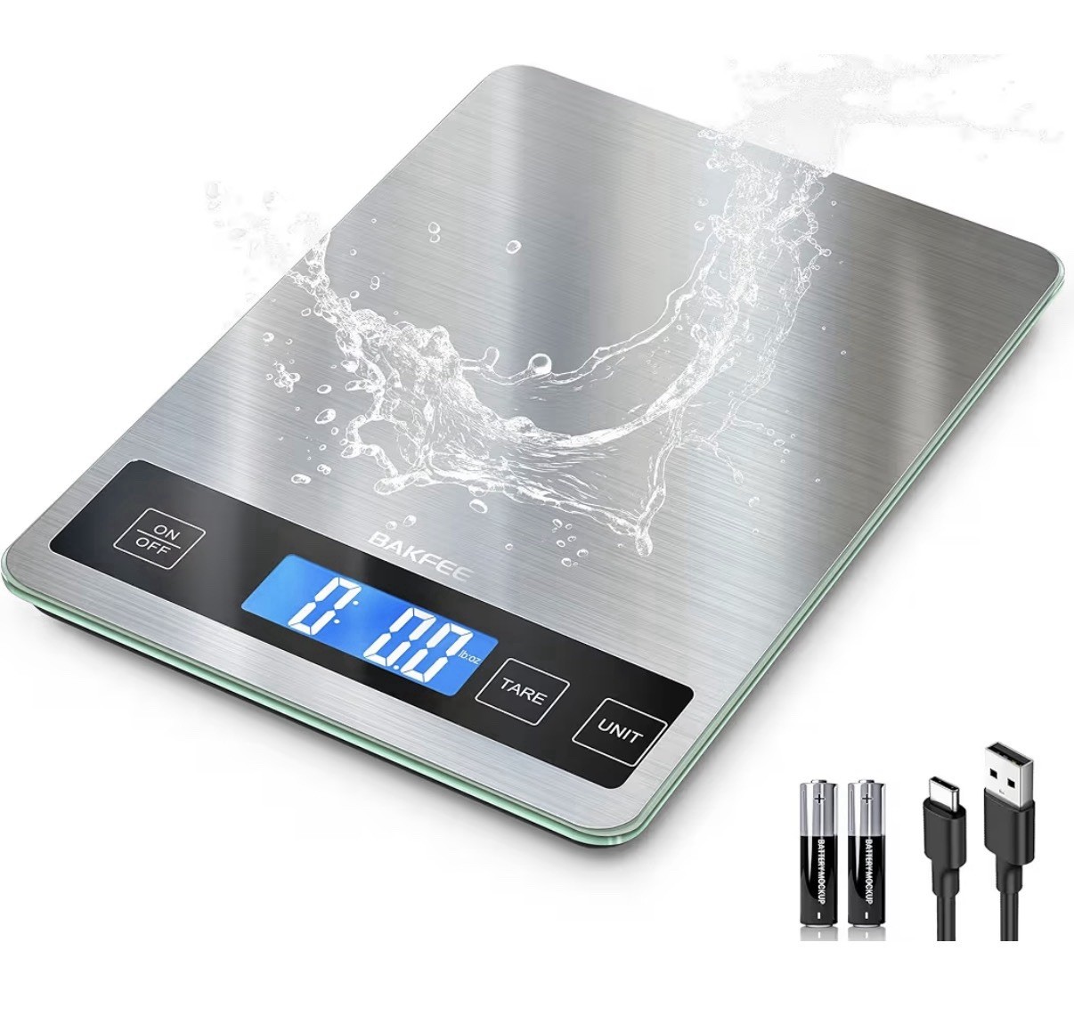 Food Scale, 33lb Digital Kitchen Scale with Stainless Steel & Tempered Glass, US gallery