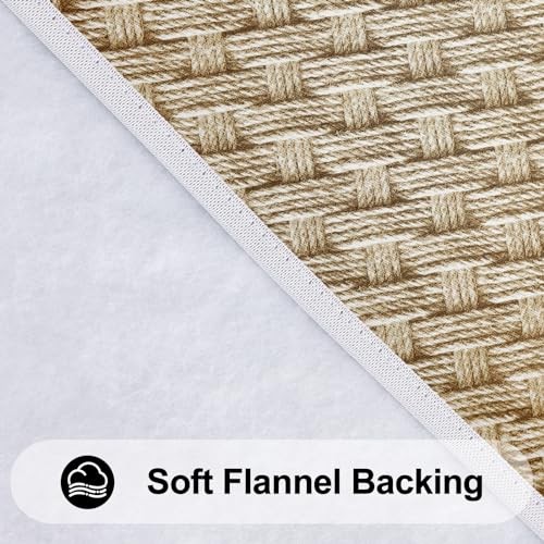 Round Picnic Tablecloth, Wipeable Flannel Backed For Up To 45"-56" Round Khaki gallery