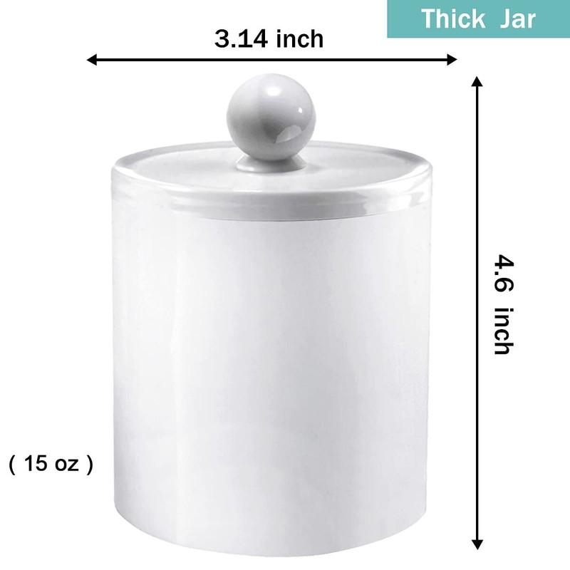 Plastic Acrylic Bathroom Vanity Countertop Canister Jars With Storage Lid Apothe gallery