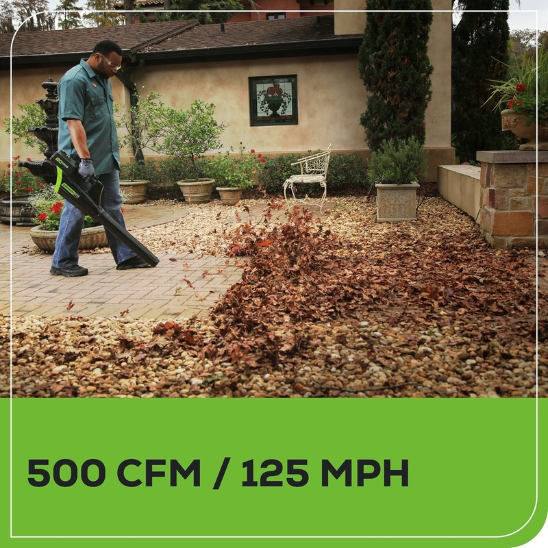 Greenworks 80V 16" String Trimmer and 500CFM Leaf Blower Combo with 2Ah Battery gallery