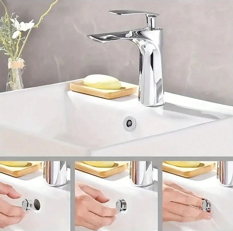 4pcs Chrome Sink Overflow Covers - Round Plastic Inserts for Bathroom Basin-NEW gallery