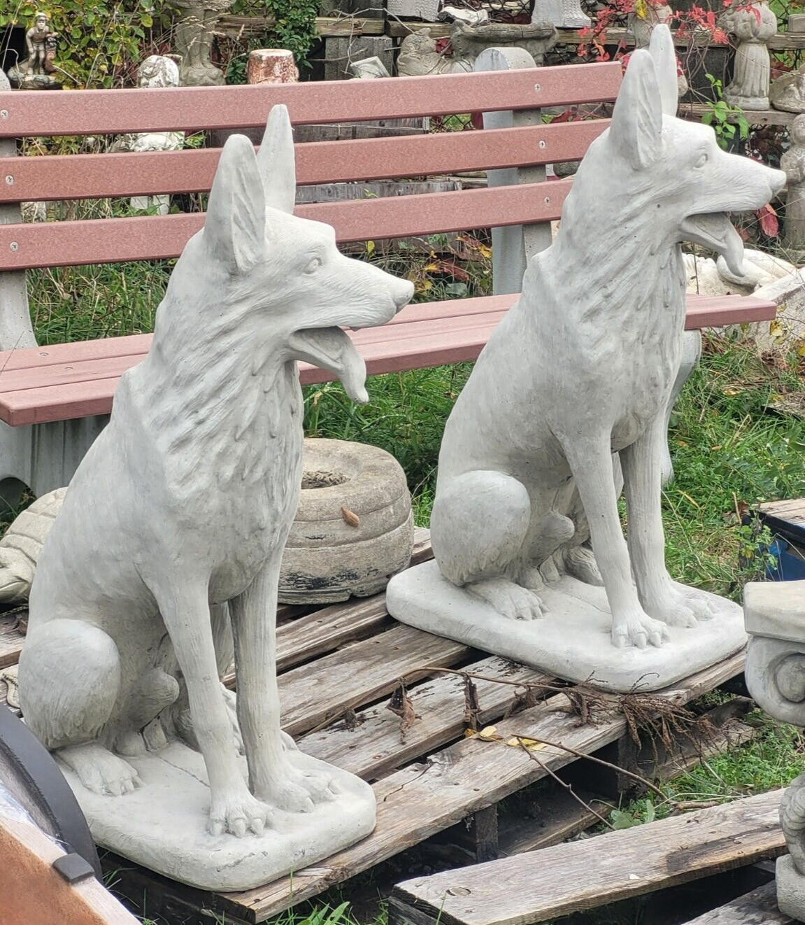 GERMAN SHEPHERD statue 44'' CONCRETE AS SHOWN.SOLD INDIVIDUALLY !!!! gallery
