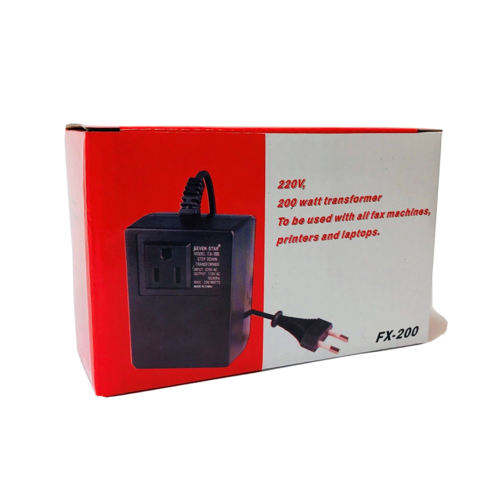 200 Watt 220 Volt Step Down Transformer 2 Round Pin EU 220V to 110V AC Converter