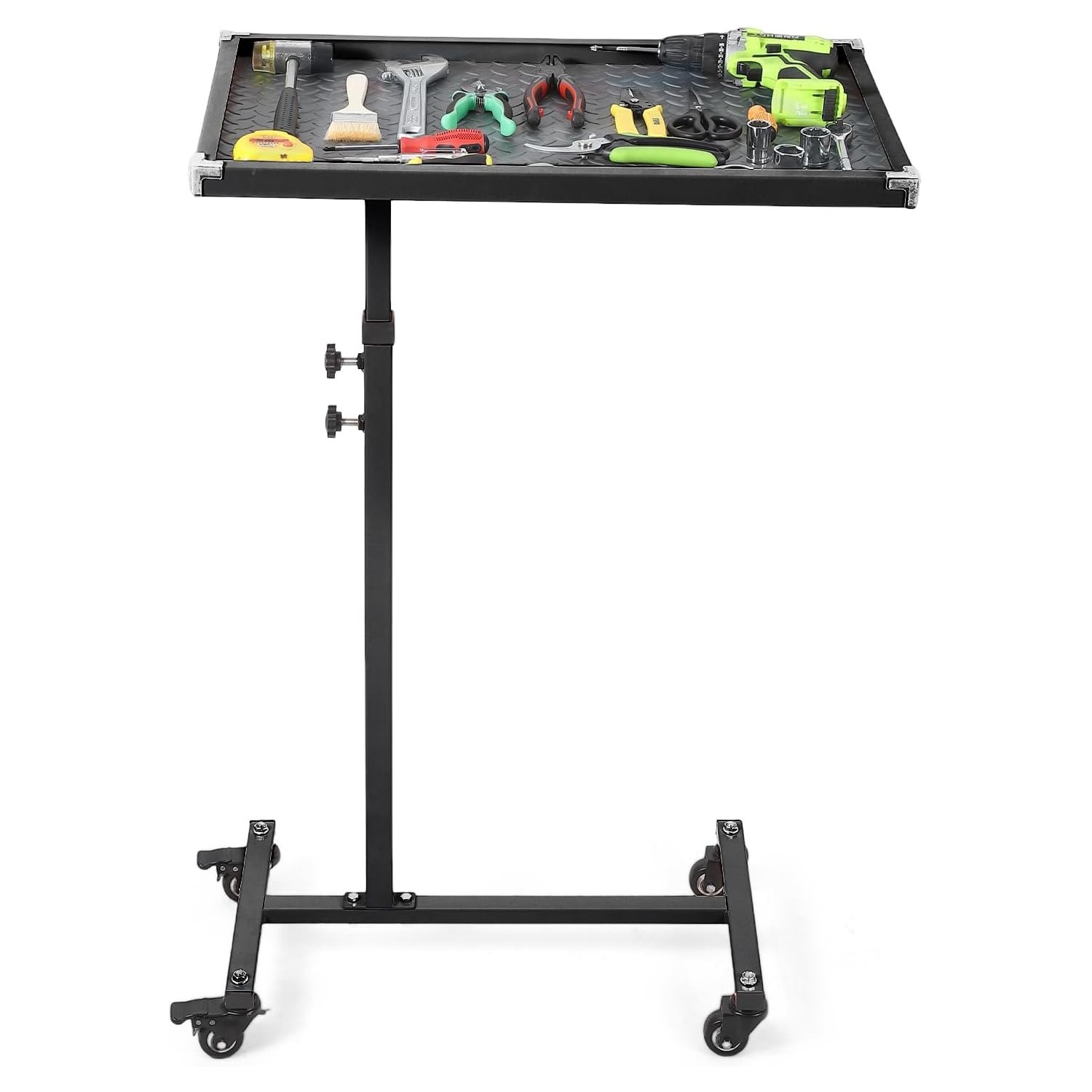 220 LBS Mobile Work Table with 4 Swivel Wheels Adjustable Height Mechanic Table gallery