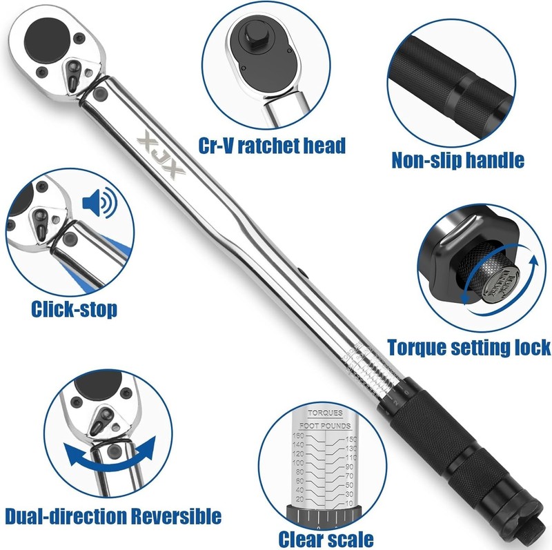 Durable 1/2-Inch Torque Wrench Set with Calibration Certificate and Accessories gallery
