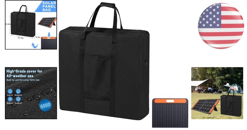 Durable Dustproof Solar Panel Carry Case - 600D Oxford Fabric, Black 21.7'' gallery