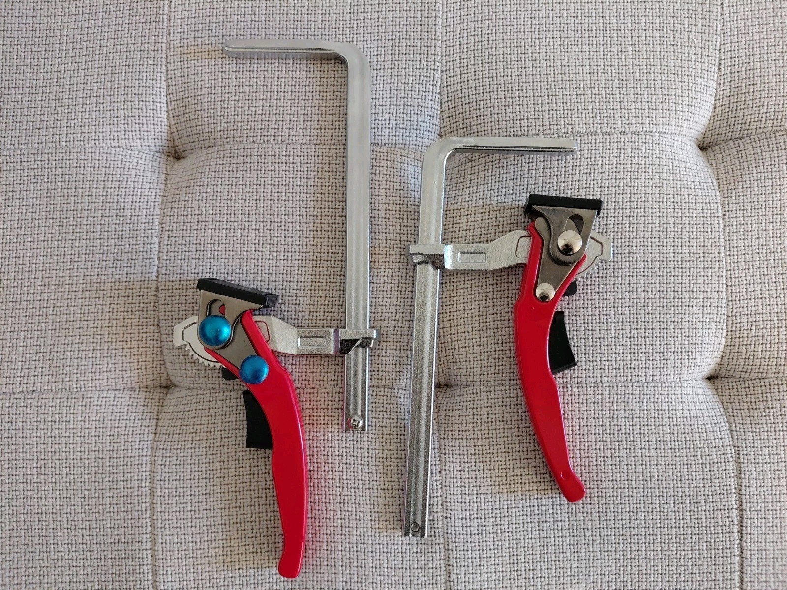 2PCS Saw Guide Rail Ratchet Clamp Track Saw Clamping Force Max 485lbs ﻿ gallery