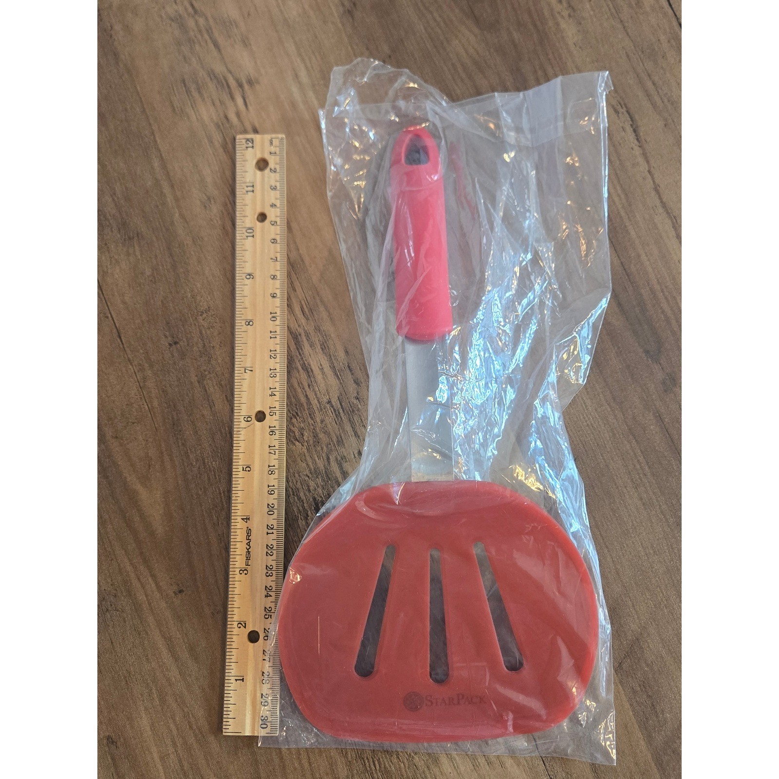 StarPack Silicone Slotted Turner Spatula Red Stainless Steel Core 12 Inch NEW gallery