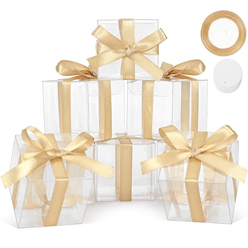 35 Pcs Clear Boxes for Favors, 4x4x4 Inches Clear Gift 4x4x4 Inch(Pack of 35) gallery