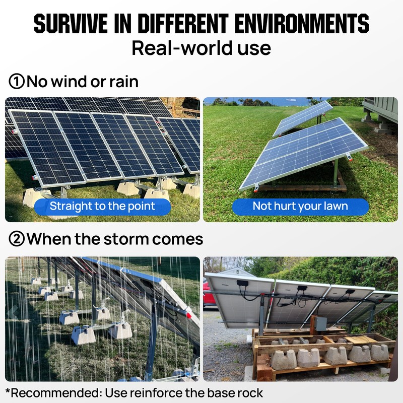 ECO-WORTHY Adjustable Solar Panel Mounting Brackets Kit System for 4PCS Panels gallery