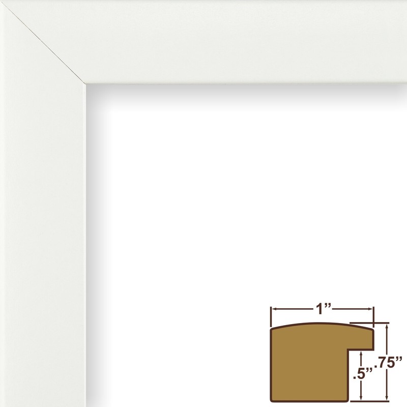 Craig Frames Contemporary 1", White Picture Frame, Uncommon Sizes 18x18 - 25x31 gallery