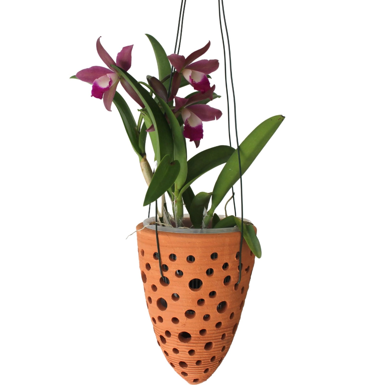 Terracotta Rocket Orchid Pot with Drainage Holes for Small Outdoor Plants gallery