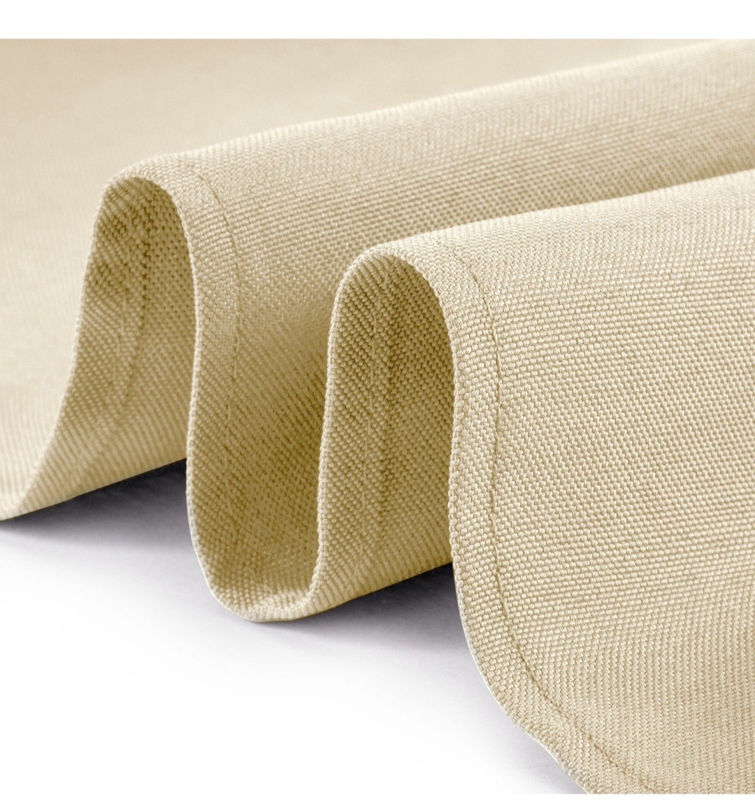 60 In x 126 In Beige Rectangular Wedding Banquet Polyester Fabric Tablecloth gallery