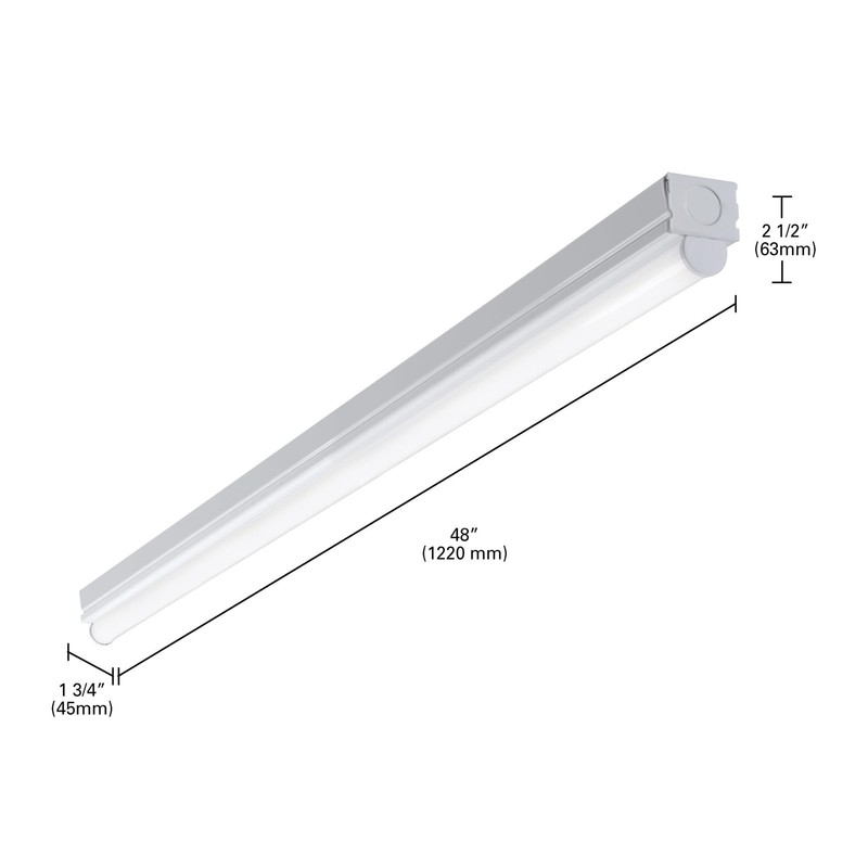 Metalux 4 ft. 1-Light Linear White Integrated LED Ceiling Strip Light with 2100 gallery
