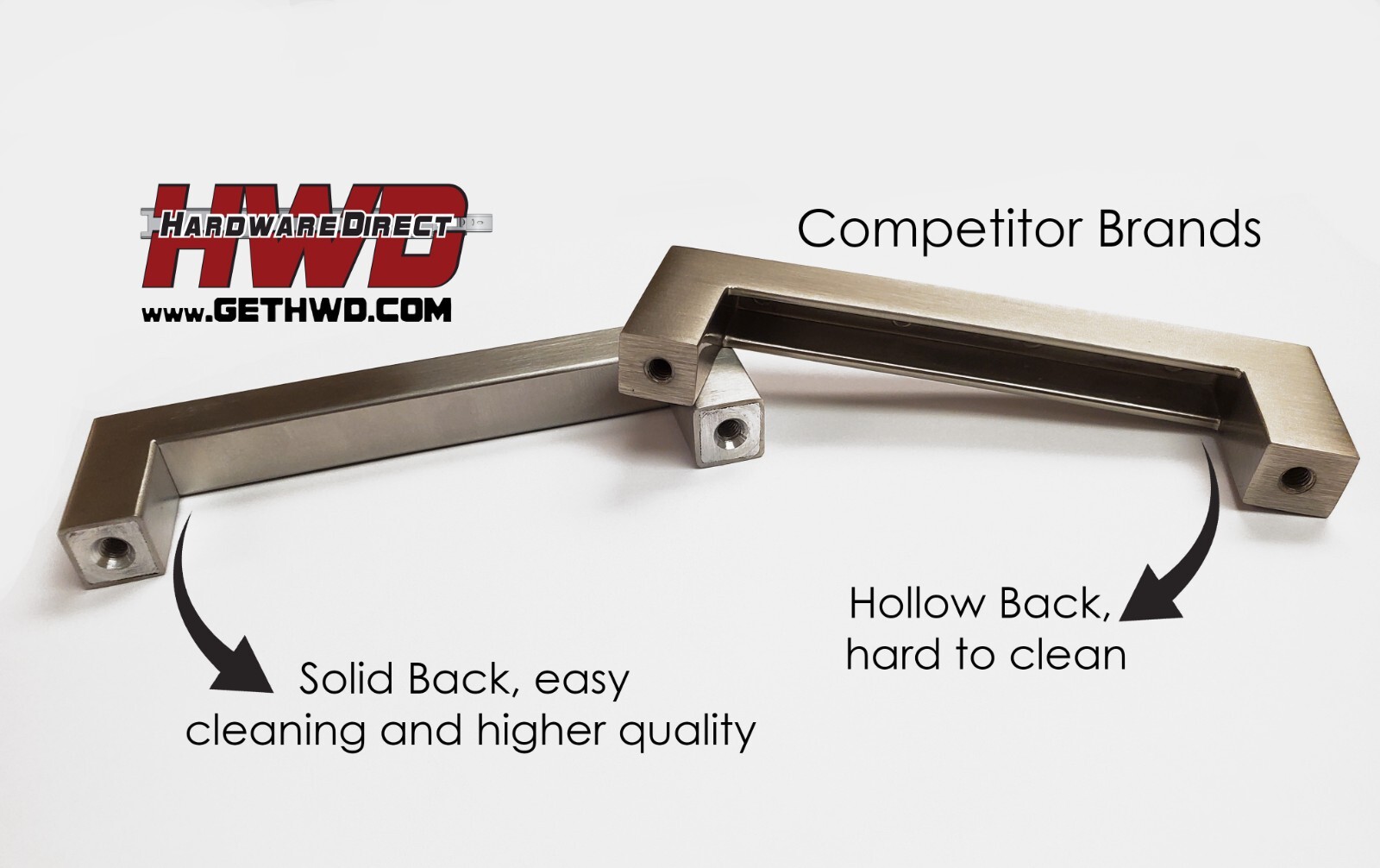Square Bar Pull Handle or Mushroom Knob Kitchen Cabinet Hardware Brushed Nickel gallery