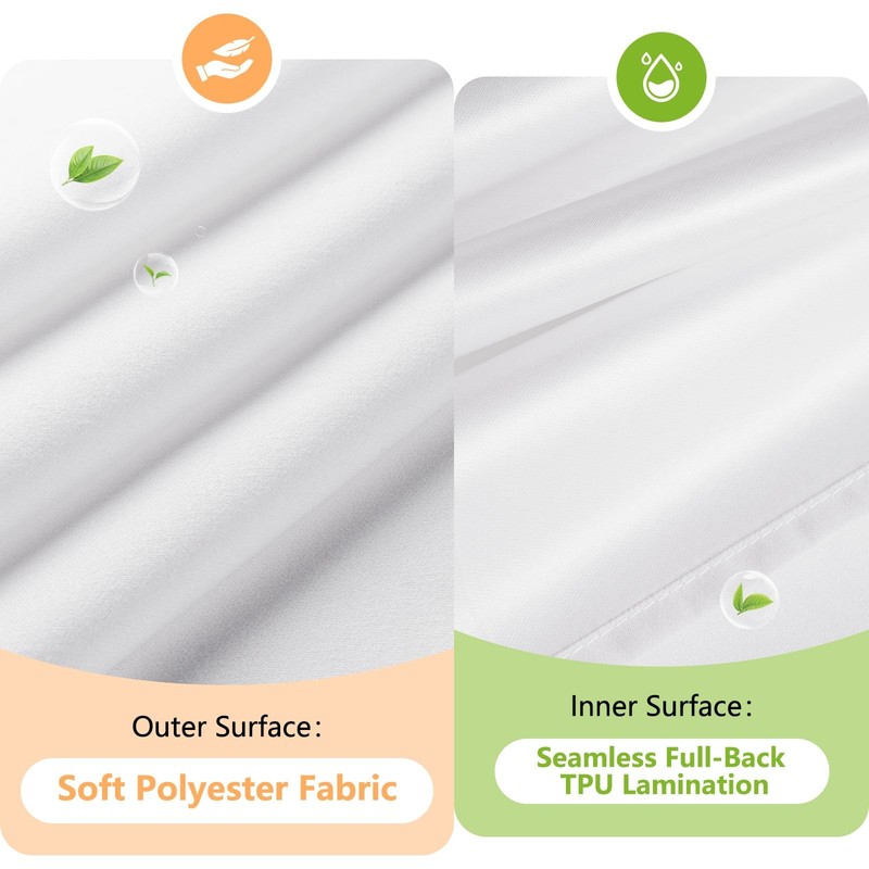 Seenus Waterproof Soft Microfiber Shower 72"W x 72"L (Pack of 1), White gallery