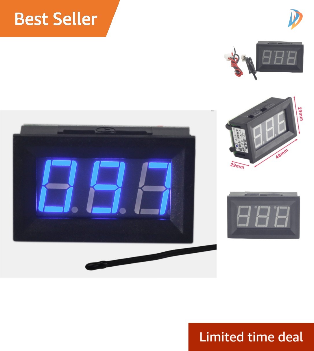 Easy Setup 0-167°F Digital Thermometer with Reverse Polarity Protection gallery