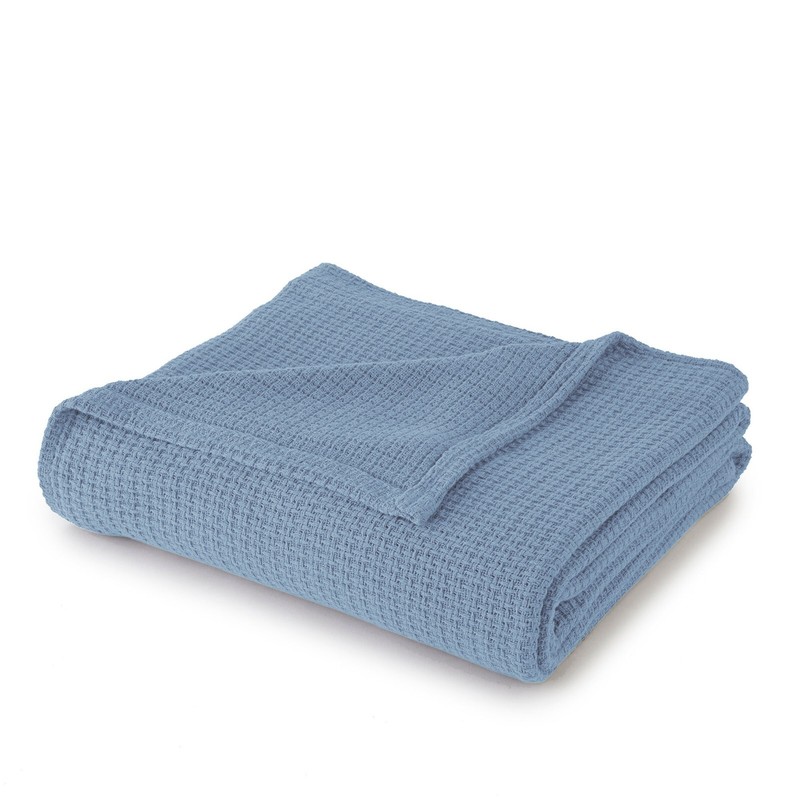 100% Cotton Blanket Twin Size Blue Soft Lightweight 66 x 90 inches gallery