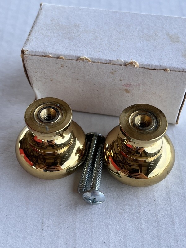 10 Pair (20) Italian Made Solid Polished Brass Mushroom Knobs OMP Porto Sri 8/32 gallery