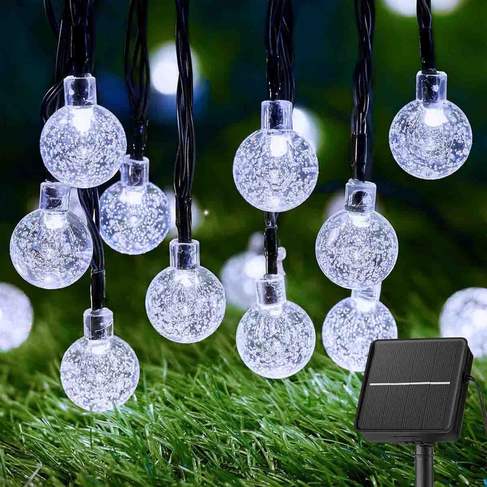 39FT Solar Bubble Lights 50LED 8 Modes Waterproof Decor Balcony Tree Fence