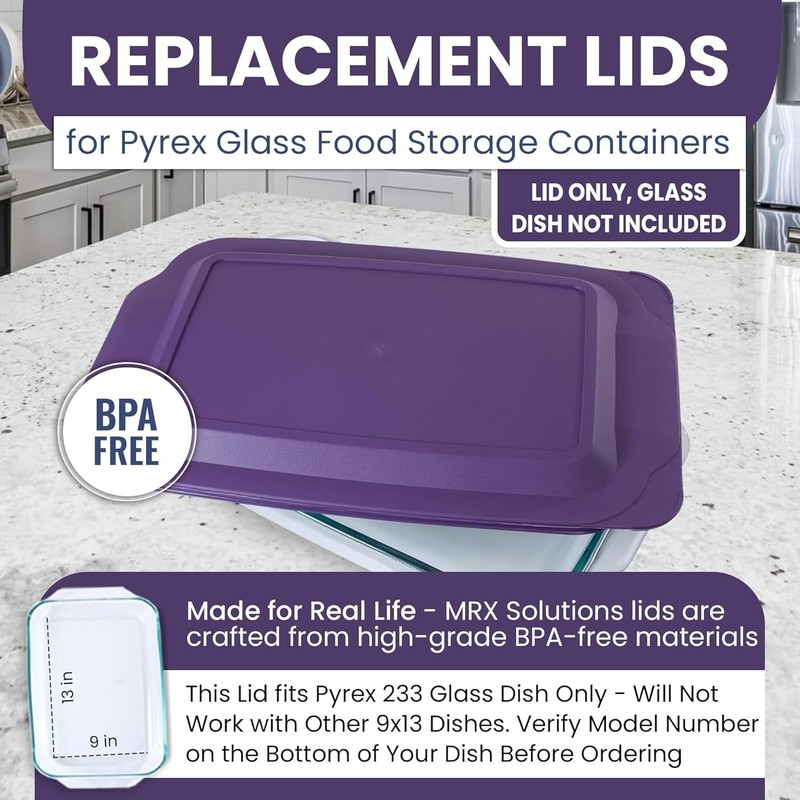 Replacement Lids for Pyrex 9 x 13 Casserole Glass Baking Dish Cover 233-PC 233 gallery