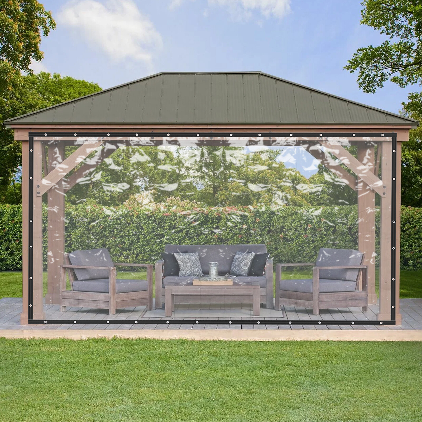 8*20FT Outdoor Waterproof Heavy Duty Commercial PVC Vinyl Clear Curtain Walls US gallery