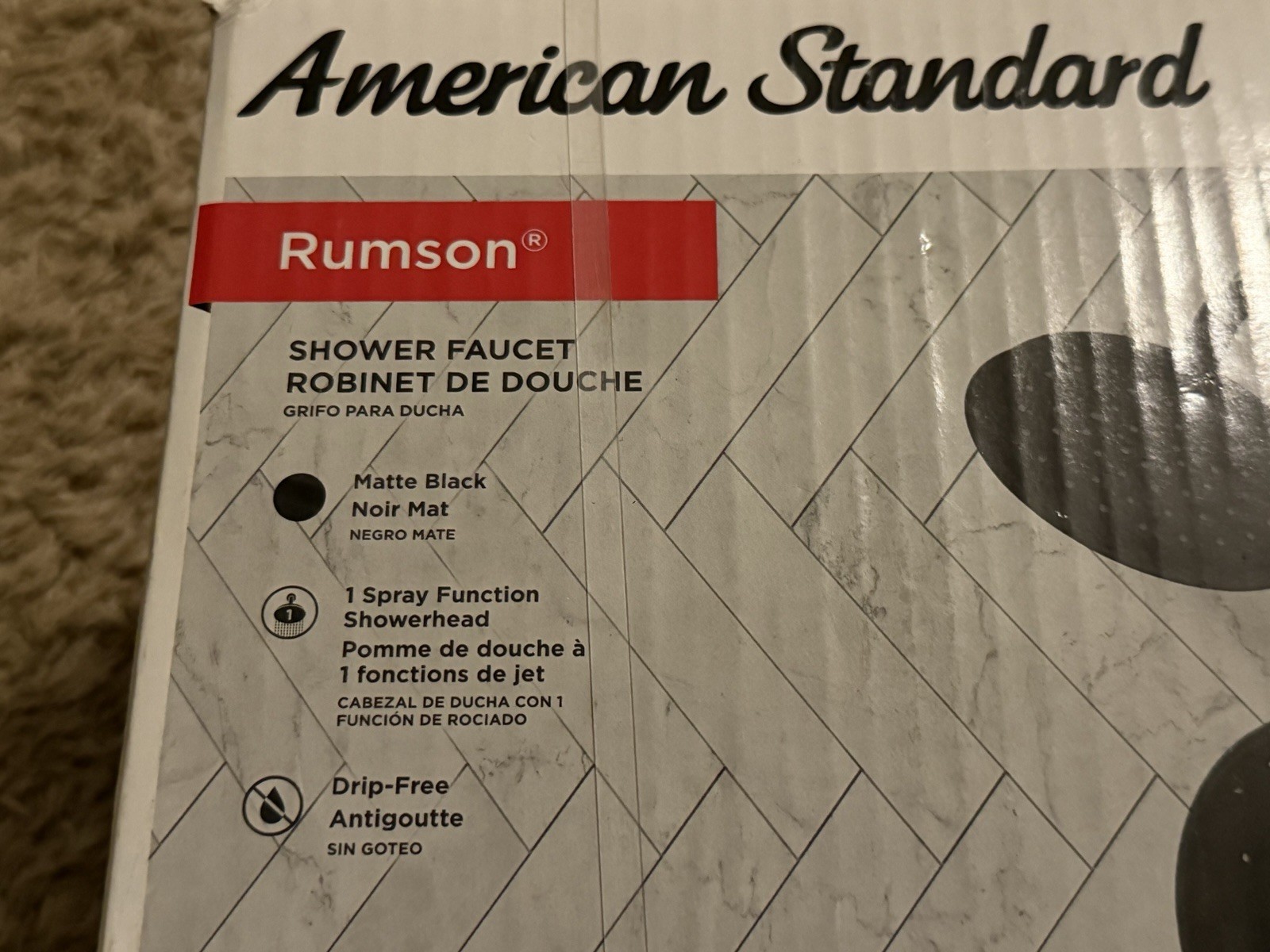 Rumson Single-Handle 1-Spray Shower Faucet w/1.8 GPM in Black (Valve Included) gallery