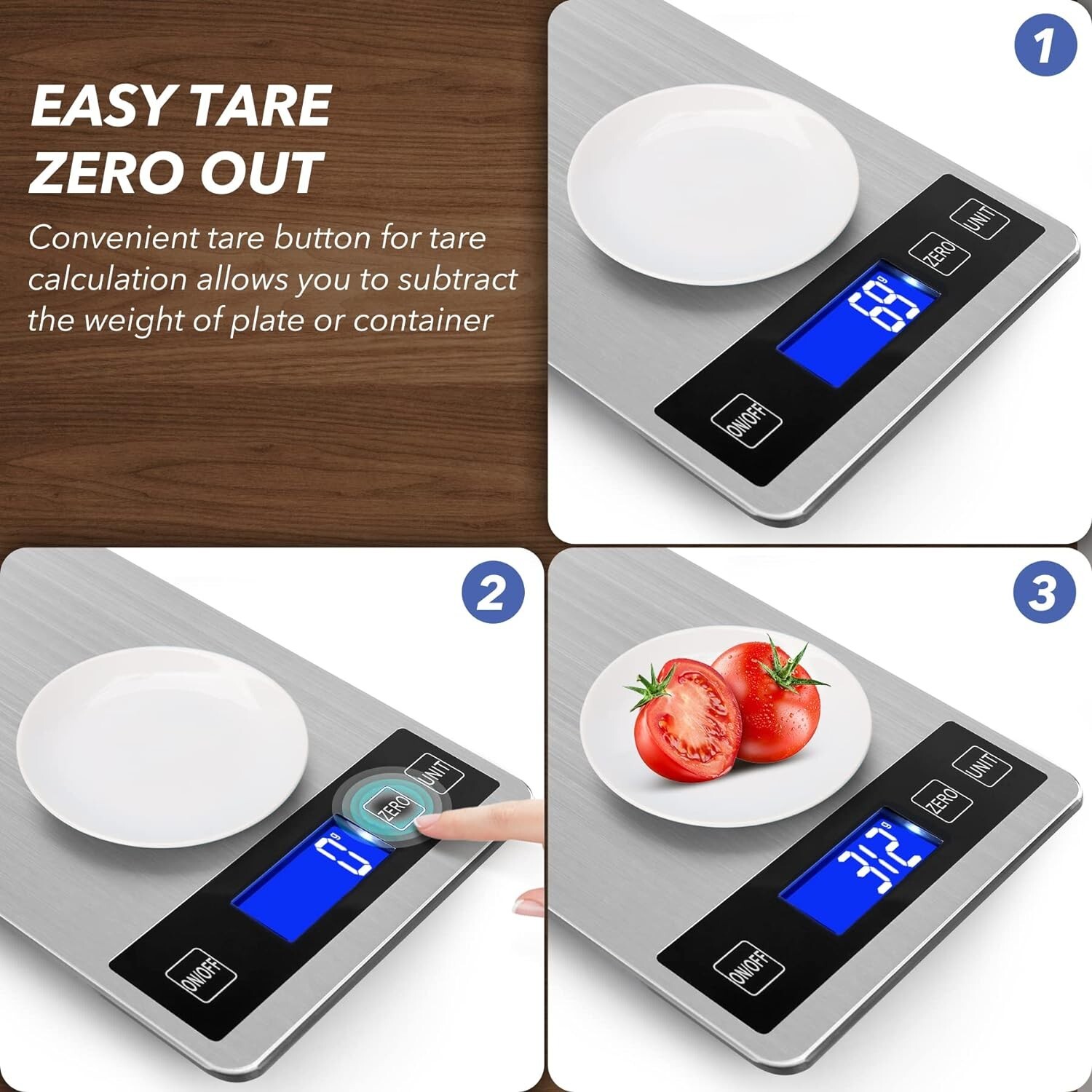 33lb Food Kitchen Digital Scale 1g/0.05oz Precise Graduation USB Charging gallery