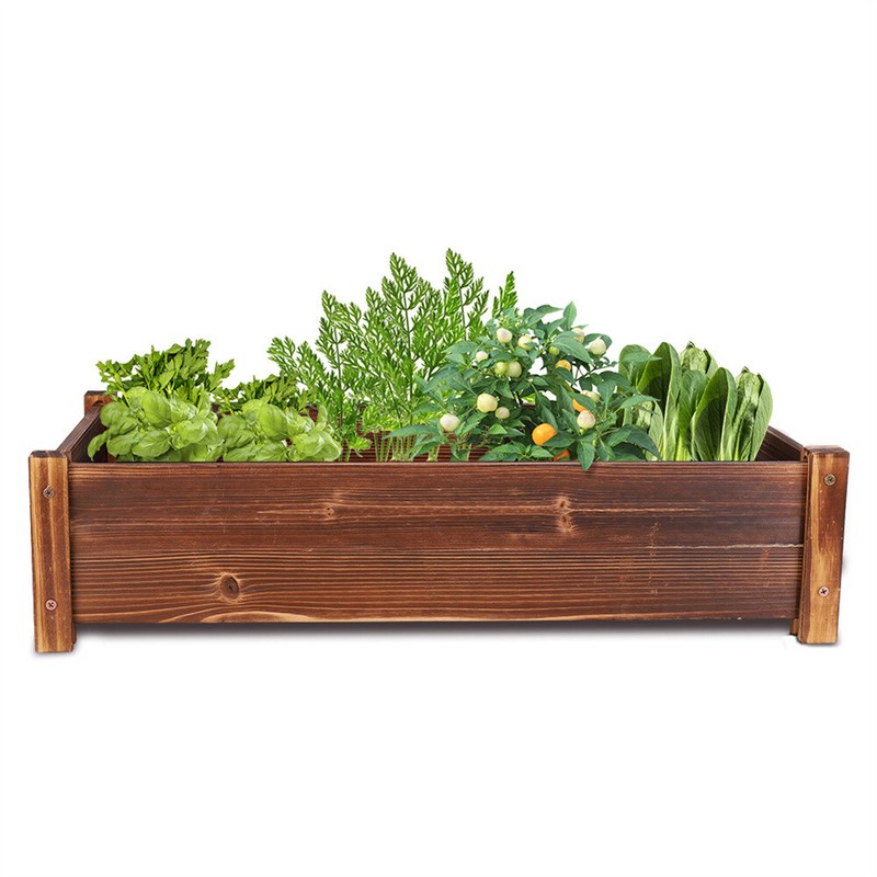 Rot-Resistant Wooden Garden Bed Elevated Raised Box Vegetables Flowers Planter gallery